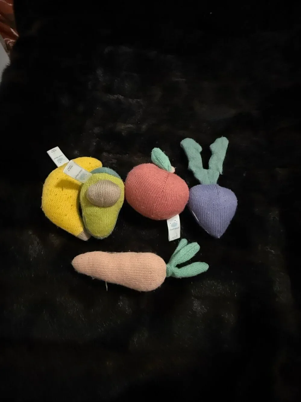 Cloud Island Vegetable Plush Toy Pretend Play Kitchen Rattles Baby Set 5 Fruits